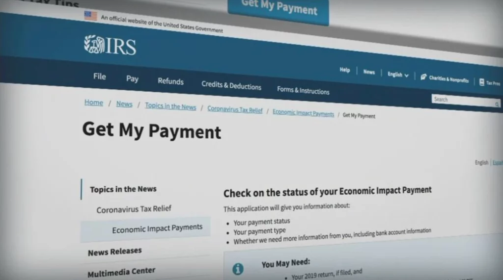 IRS website for stimulus check