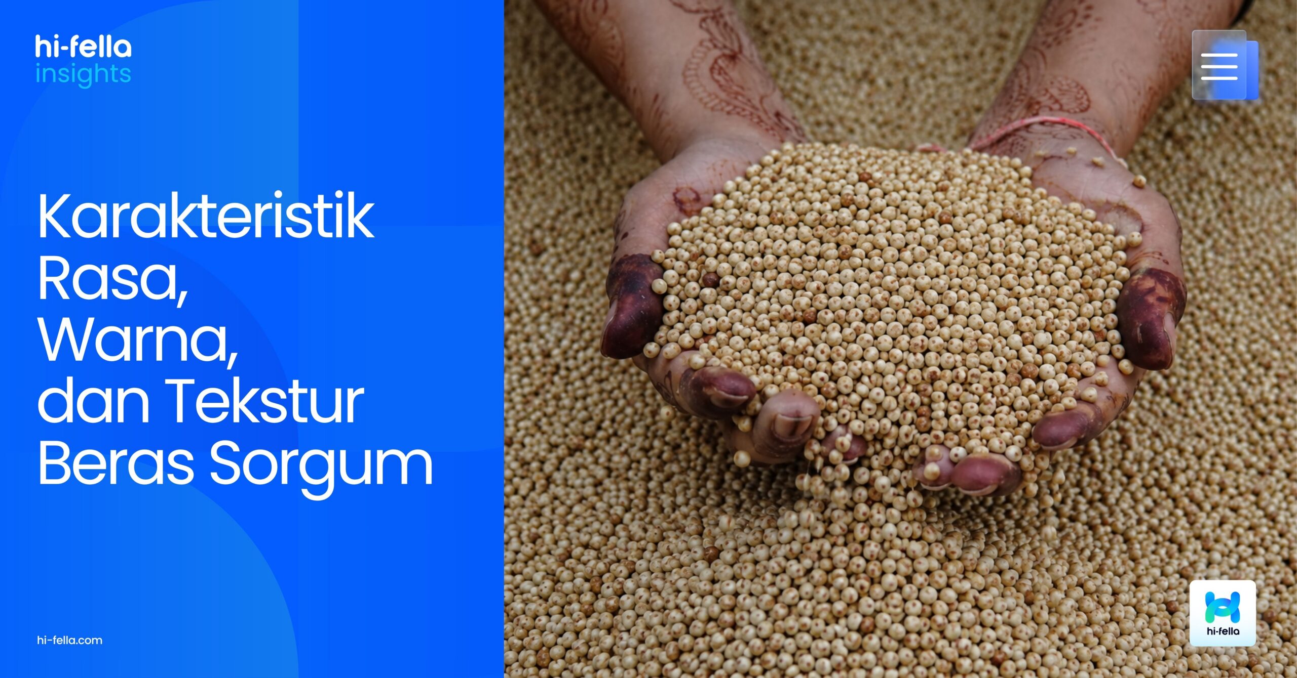 Karakteristik Rasa, Warna, dan Tekstur Beras Sorgum